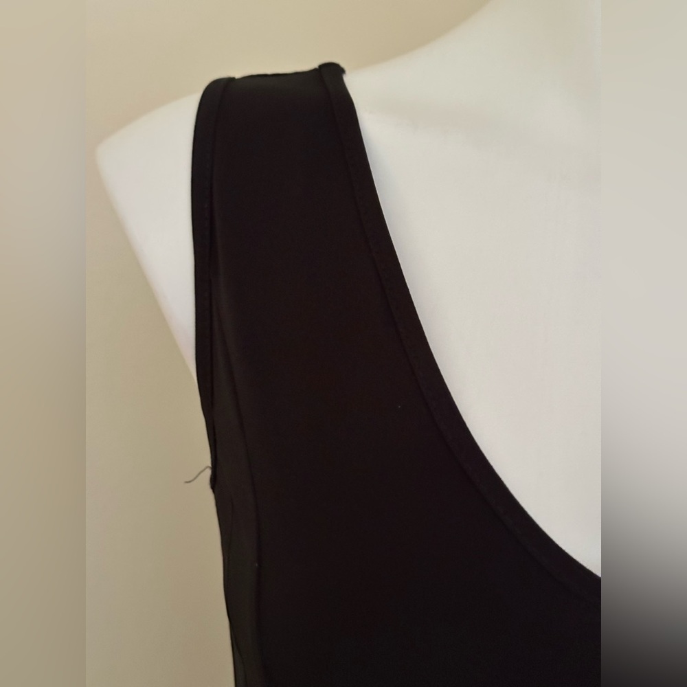CLARA SUNWOO Little Black Scoop Neck Midi Summer Dress Sz XS Thick Material.. - Picture 4 of 11